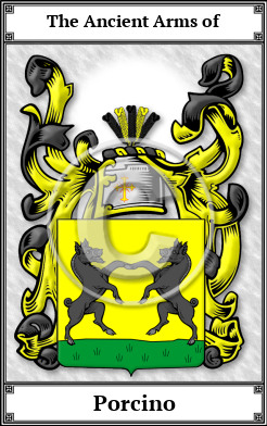 Porcino Family Crest Download (JPG)  Book Plated - 150 DPI