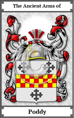 Poddy Family Crest Download (JPG)  Book Plated - 150 DPI
