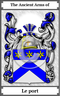 Le port Family Crest Download (JPG)  Book Plated - 150 DPI