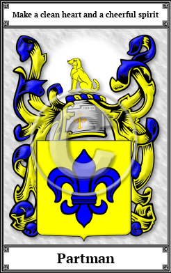 Partman Family Crest Download (JPG)  Book Plated - 150 DPI