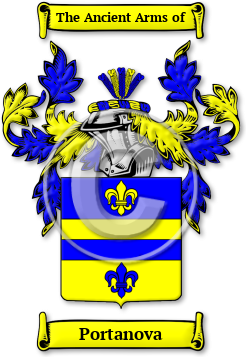 Portanova Family Crest Download (jpg) Legacy Series - 150 DPI