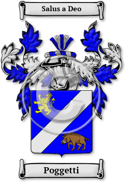 Poggetti Family Crest Download (jpg) Legacy Series - 150 DPI