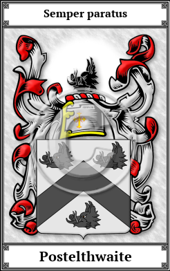 Postelthwaite Family Crest Download (JPG)  Book Plated - 150 DPI