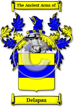 Delapau Family Crest Download (jpg) Legacy Series - 150 DPI