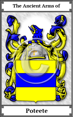 Poteete Family Crest Download (JPG)  Book Plated - 150 DPI
