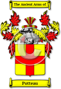 Potteau Family Crest Download (jpg) Legacy Series - 150 DPI
