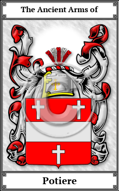Potiere Family Crest Download (JPG) Book Plated - 600 DPI