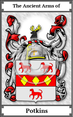 Potkins Family Crest Download (JPG)  Book Plated - 150 DPI