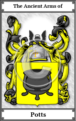 Potts Family Crest Download (JPG)  Book Plated - 150 DPI