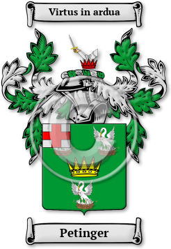 Petinger Family Crest Download (jpg) Legacy Series - 150 DPI