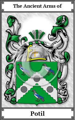 Potil Family Crest Download (JPG)  Book Plated - 150 DPI