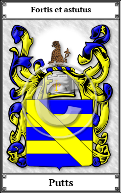 Putts Family Crest Download (JPG) Book Plated - 600 DPI