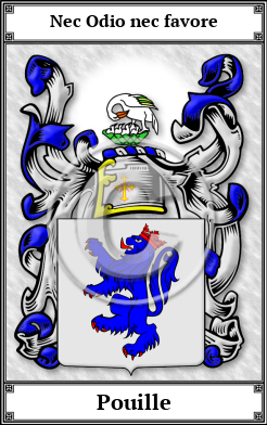 Pouille Family Crest Download (JPG) Book Plated - 600 DPI
