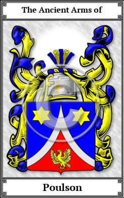 Poulson Family Crest Download (JPG) Book Plated - 600 DPI