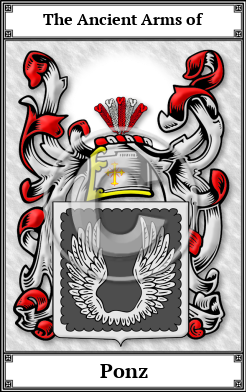 Ponz Family Crest Download (JPG)  Book Plated - 150 DPI