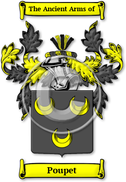 Poupet Family Crest Download (jpg) Legacy Series - 150 DPI