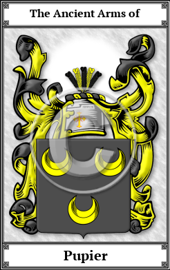 Pupier Family Crest Download (JPG)  Book Plated - 150 DPI