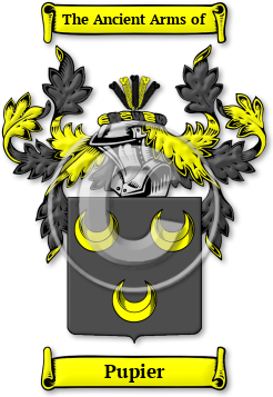 Pupier Family Crest Download (jpg) Legacy Series - 150 DPI