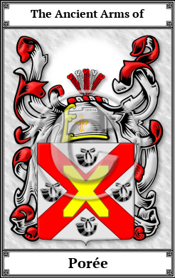 Porée Family Crest Download (JPG)  Book Plated - 150 DPI