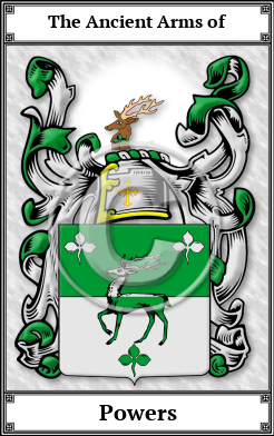 Powers Family Crest Download (JPG)  Book Plated - 150 DPI