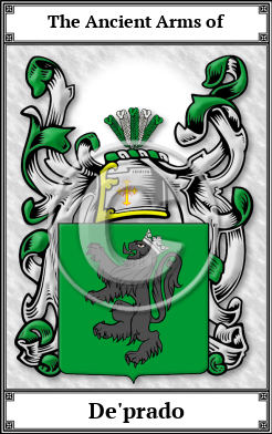 De'prado Family Crest Download (JPG)  Book Plated - 150 DPI