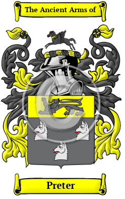 Preter Family Crest/Coat of Arms