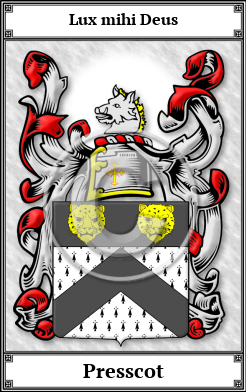 Presscot Family Crest Download (JPG)  Book Plated - 150 DPI