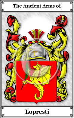 Lopresti Family Crest Download (JPG)  Book Plated - 150 DPI
