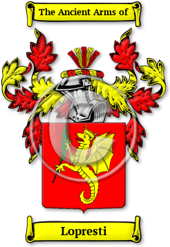 Lopresti Family Crest Download (jpg) Legacy Series - 150 DPI