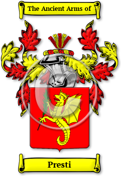 Presti Family Crest Download (jpg) Legacy Series - 150 DPI
