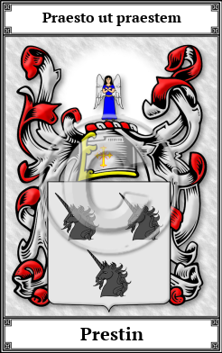 Prestin Family Crest Download (JPG) Book Plated - 600 DPI