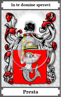 Presta Family Crest Download (JPG)  Book Plated - 150 DPI