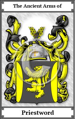Priestword Family Crest Download (JPG) Book Plated - 600 DPI