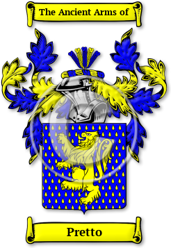 Pretto Family Crest Download (jpg) Legacy Series - 150 DPI