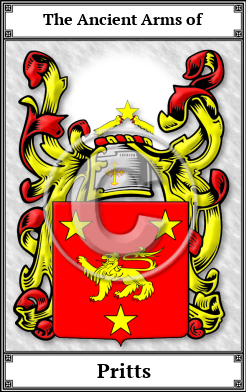 Pritts Family Crest Download (JPG)  Book Plated - 150 DPI
