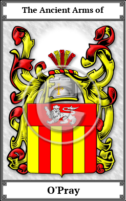 O'Pray Family Crest Download (JPG)  Book Plated - 150 DPI