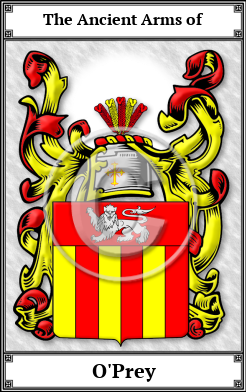 O'Prey Family Crest Download (JPG)  Book Plated - 150 DPI