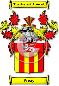 Preay Family Crest Download (jpg) Legacy Series - 150 DPI