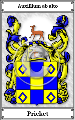 Pricket Family Crest Download (JPG)  Book Plated - 150 DPI