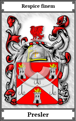 Presler Family Crest Download (JPG)  Book Plated - 150 DPI
