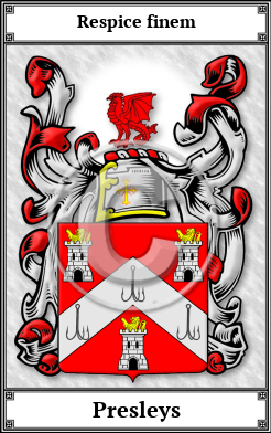 Presleys Family Crest Download (JPG) Book Plated - 600 DPI