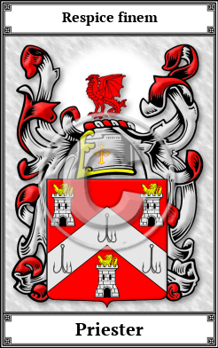 Priester Family Crest Download (JPG)  Book Plated - 150 DPI