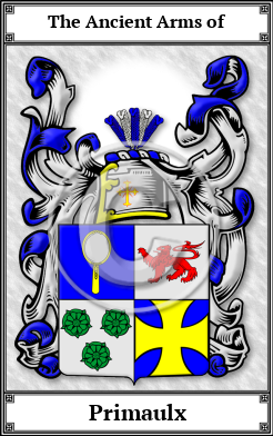 Primaulx Family Crest Download (JPG)  Book Plated - 150 DPI