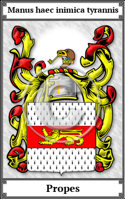 Propes Family Crest Download (JPG) Book Plated - 600 DPI