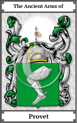 Provet Family Crest Download (JPG)  Book Plated - 150 DPI