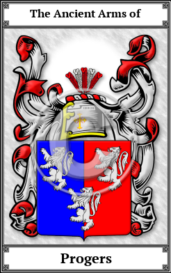 Progers Family Crest Download (JPG)  Book Plated - 150 DPI