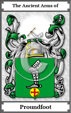 Proundfoot Family Crest Download (JPG)  Book Plated - 150 DPI