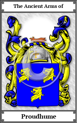 Proudhume Family Crest Download (JPG) Book Plated - 600 DPI