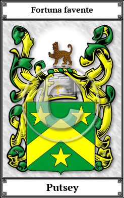 Putsey Family Crest Download (JPG)  Book Plated - 150 DPI