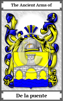 De la puente Family Crest Download (JPG)  Book Plated - 150 DPI